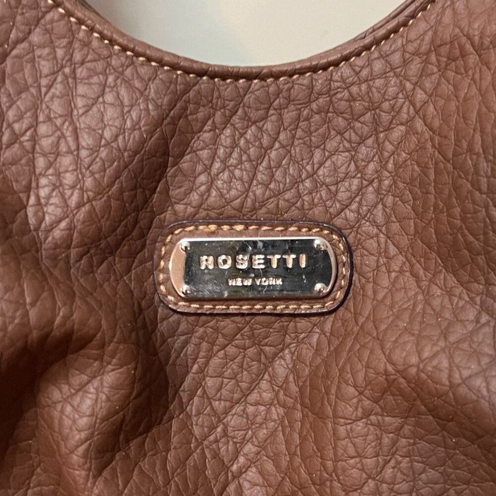 Rosetti New York Woman's Faux Leather double handle shoulder bag. Textured Brown - Picture 2 of 10
